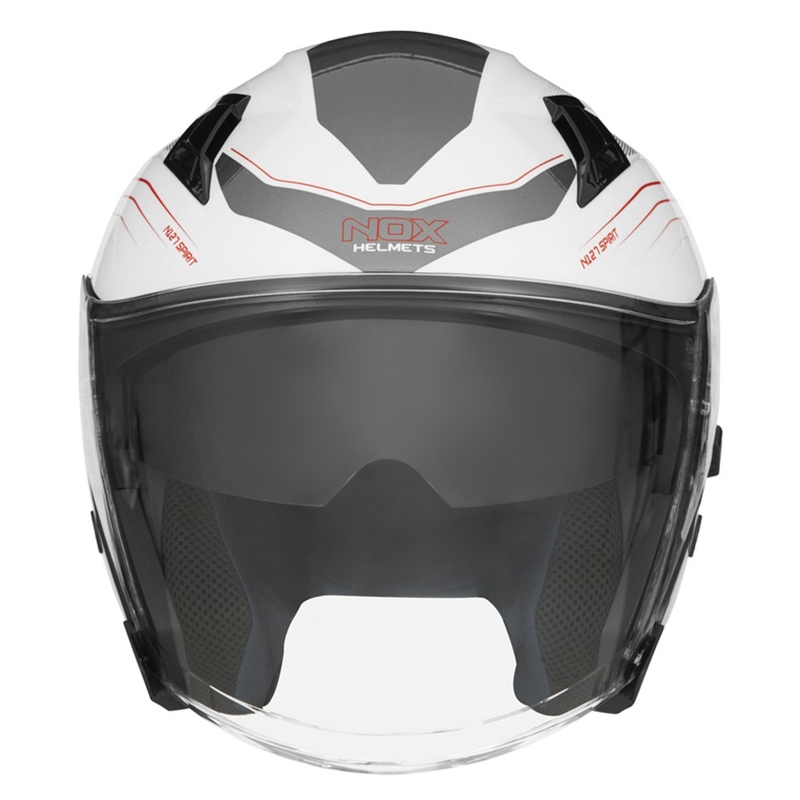 Cască de motocicletă deschisă NOX N128 Spirit alb-roșu