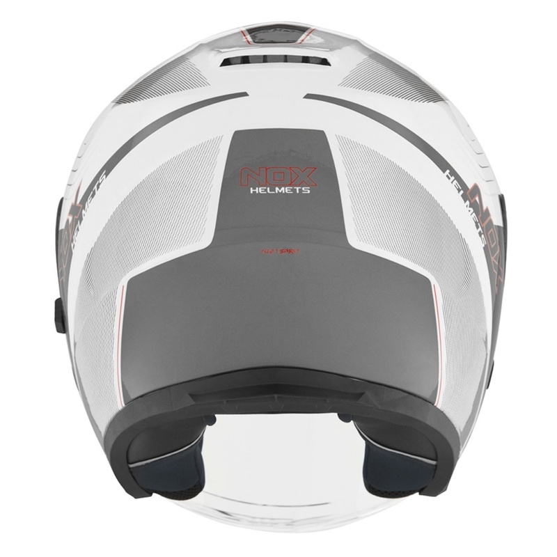Cască de motocicletă deschisă NOX N128 Spirit alb-roșu