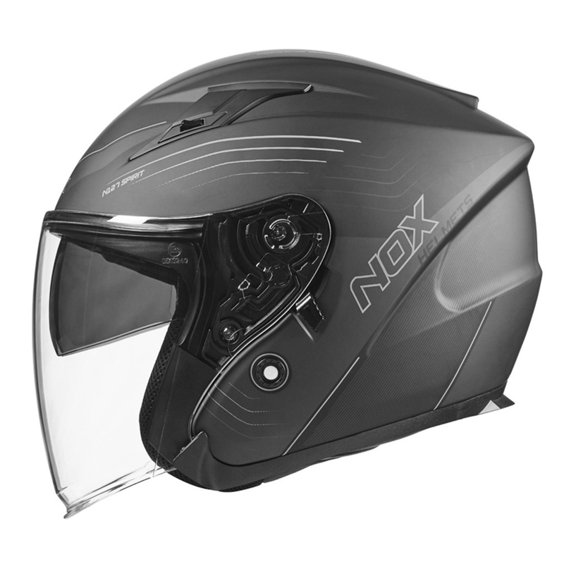 Cască de motocicletă deschisă NOX N128 Spirit negru-titaniu