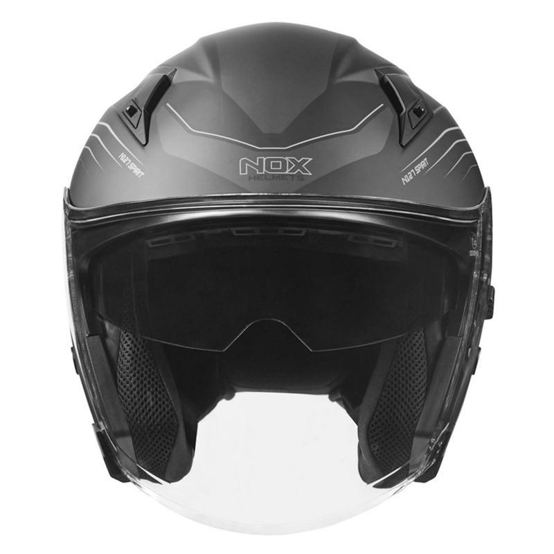Cască de motocicletă deschisă NOX N128 Spirit negru-titaniu