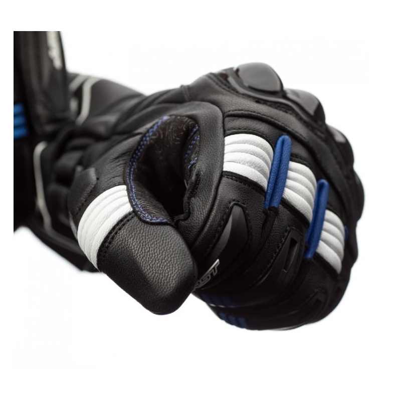 Mănuși pentru motociclete RST Pilot CE negru-alb-albastru lichidare