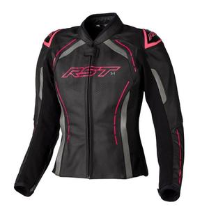 Jachetă de motocicletă din piele pentru femei RST S1 CE negru-gri-roz lichidare