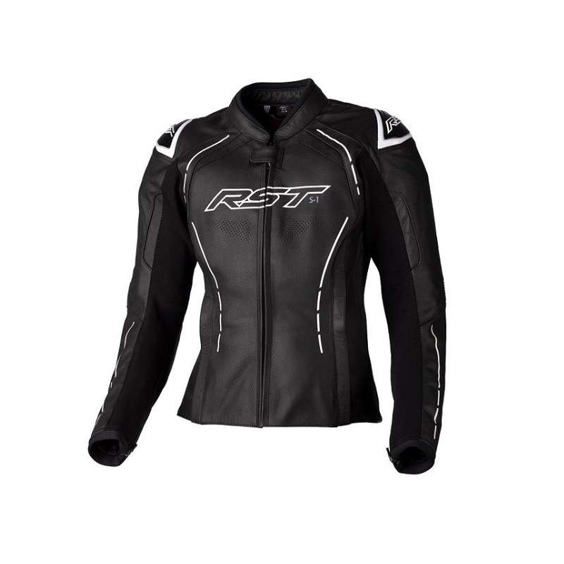 Jachetă de motocicletă din piele pentru femei RST S1 CE negru și alb lichidare