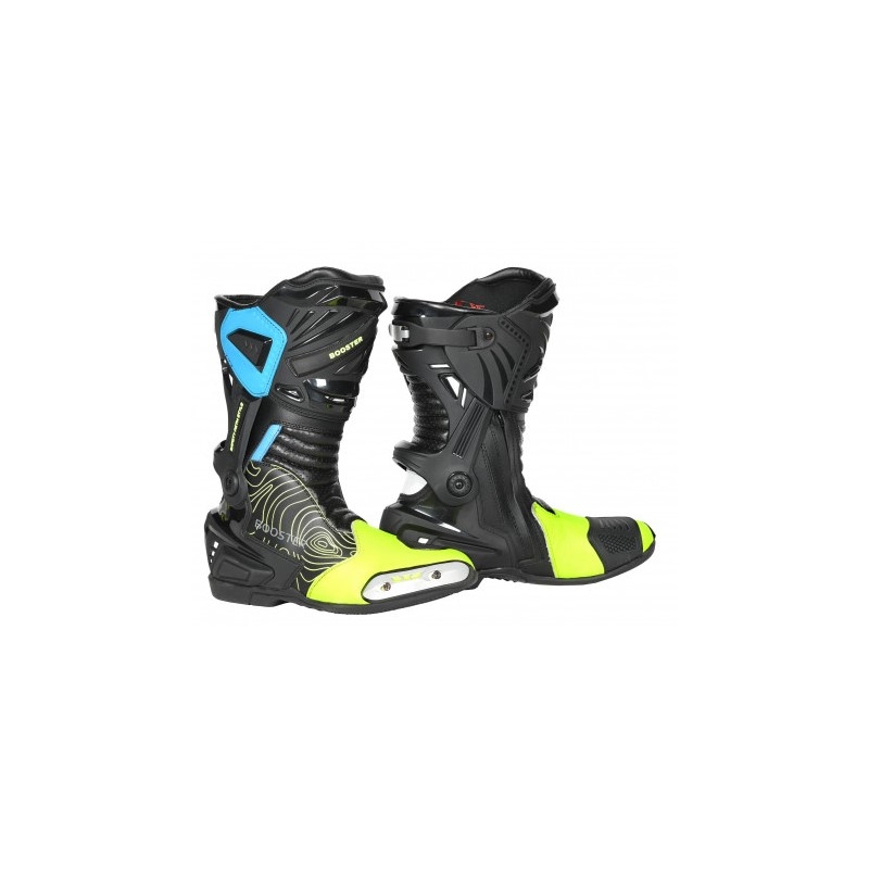 Cizme de motocicletă Booster X-Race Black-Fluo Yellow lichidare