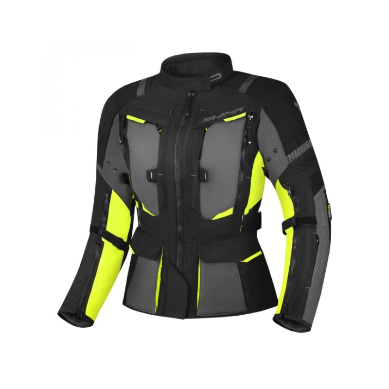 Jachetă de motocicletă Shima Hero 2.0 Black-Gray-Fluo Yellow pentru femei