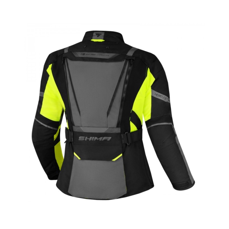 Jachetă de motocicletă Shima Hero 2.0 Black-Gray-Fluo Yellow pentru femei