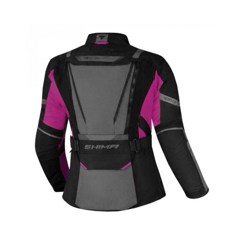 Shima Hero 2.0 Geacă de motocicletă pentru femei negru-gri-roz