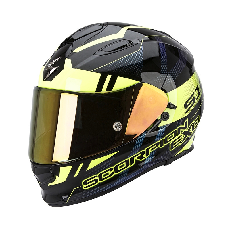 Cască integrală Moto Scorpion EXO-510 Stage negru-galben lichidare