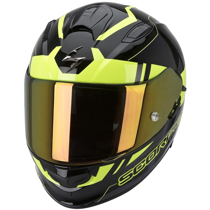 Cască integrală Moto Scorpion EXO-510 Stage negru-galben lichidare