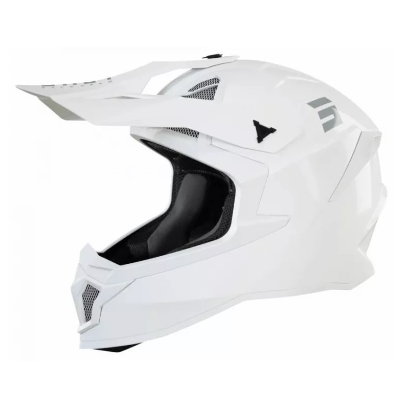Cască de motocros Shot Lite Fury Solid 2.0 alb