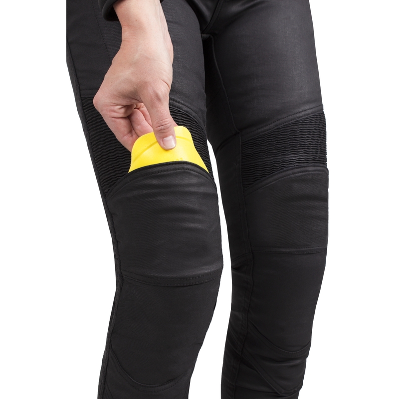 Blugi motociclisți pentru femei Ozone Roxy negri