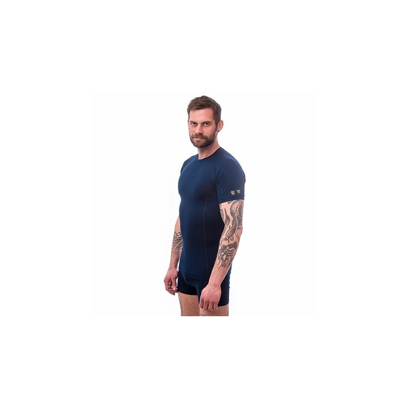 Tricou pentru bărbați Sensor Merino Active albastru închis -  cu mânecă scurtă výprodej lichidare