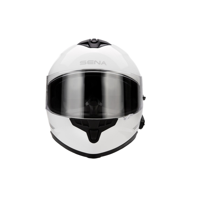 Cască de motocicletă cu cască de protecție SENA Outride alb lucios