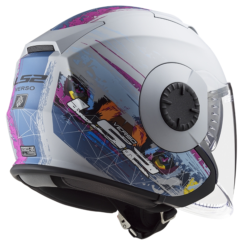 Cască de motocicletă deschisă LS2 OF570 Verso Spring albastru argintiu