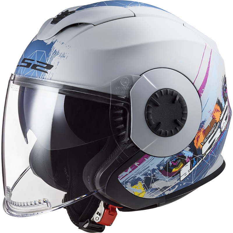 Cască de motocicletă deschisă LS2 OF570 Verso Spring albastru argintiu