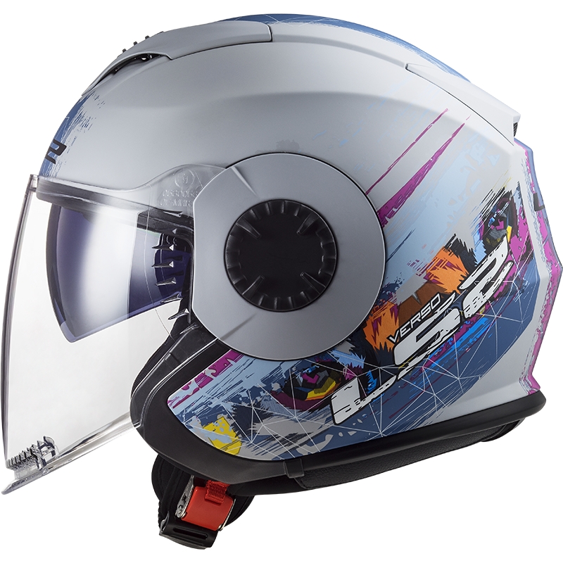 Cască de motocicletă deschisă LS2 OF570 Verso Spring albastru argintiu