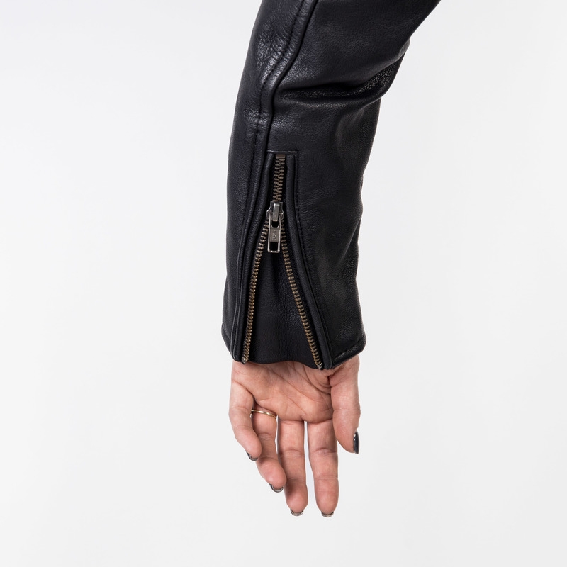 Ozone Ramones Modern Jacheta de motocicletă pentru femei Ramones Modern Negru lichidare