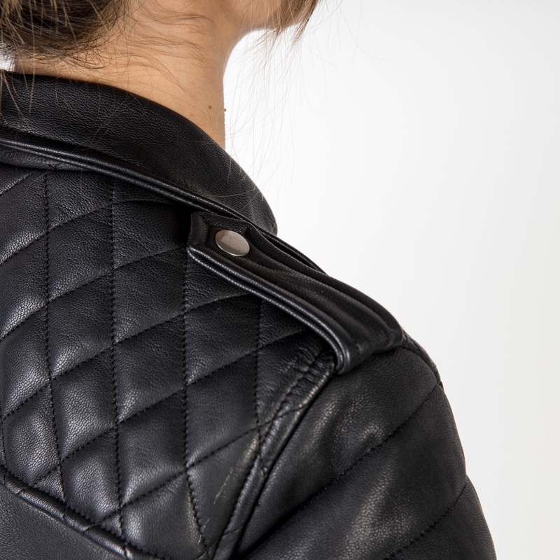 Ozone Ramones Modern Jacheta de motocicletă pentru femei Ramones Modern Negru lichidare