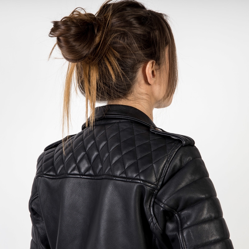 Ozone Ramones Modern Jacheta de motocicletă pentru femei Ramones Modern Negru lichidare