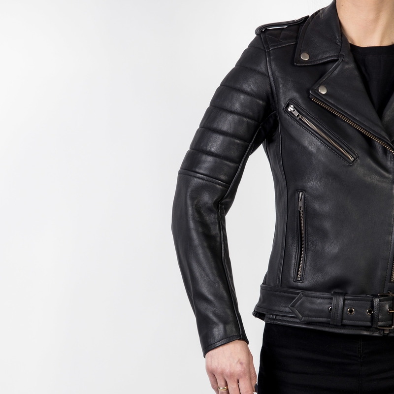 Ozone Ramones Modern Jacheta de motocicletă pentru femei Ramones Modern Negru lichidare