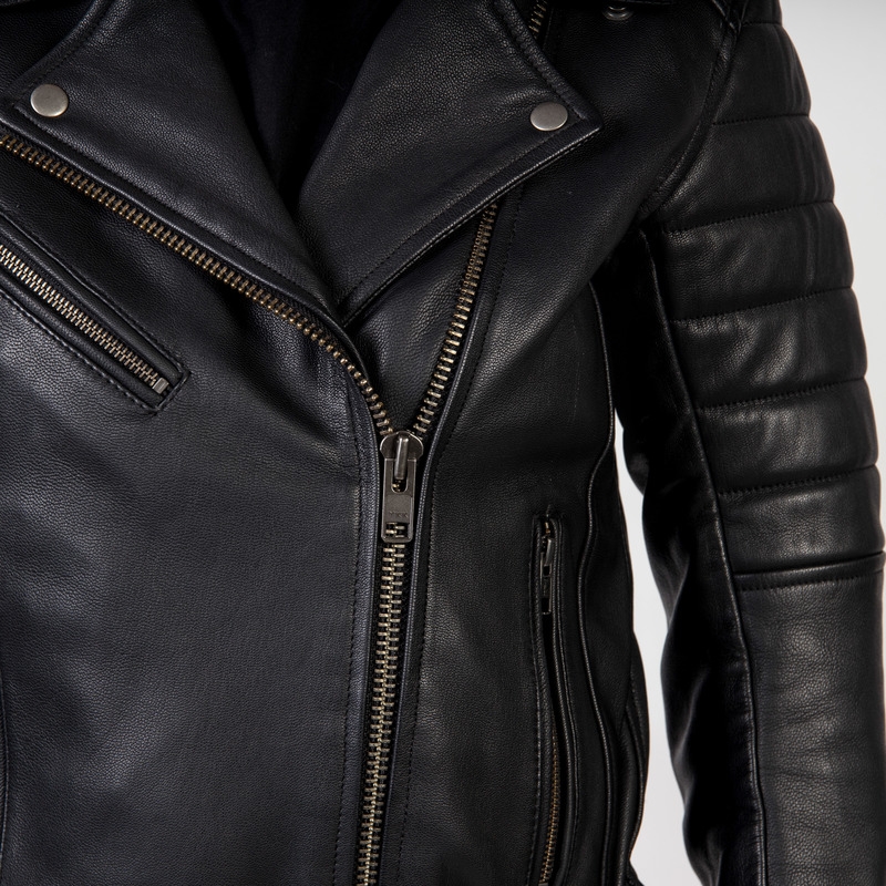 Ozone Ramones Modern Jacheta de motocicletă pentru femei Ramones Modern Negru lichidare