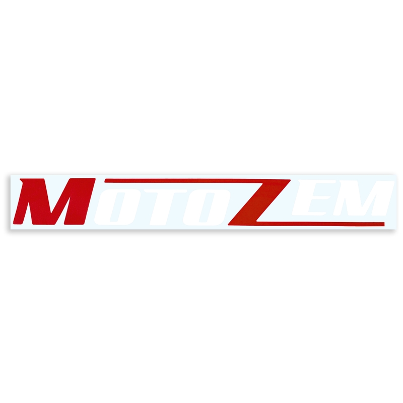 MotoZem logo autocolant alb