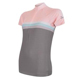 Jersey pentru femei Sensor Summer Stripe gri-roz - mânecă scurtă lichidare