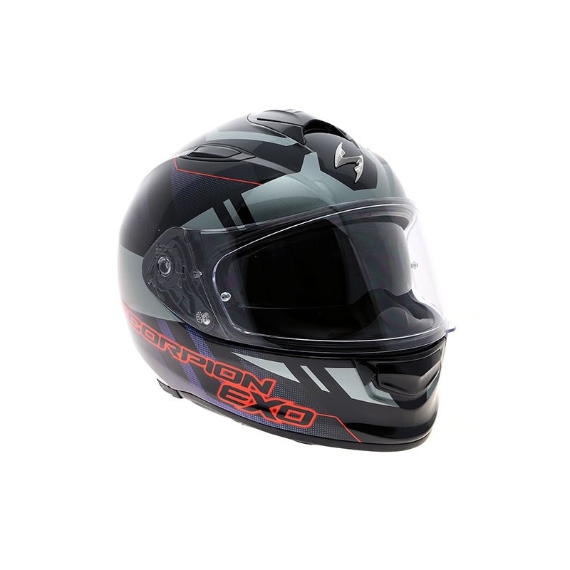 Cască integrală Scorpion EXO-510 Stage negru-argintiu-roșu lichidare