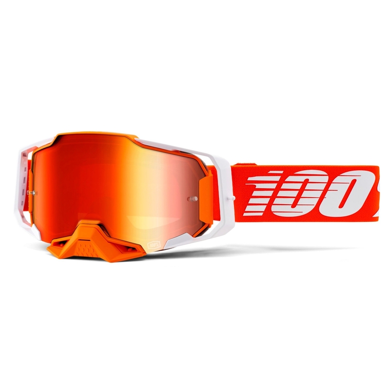 Ochelari de motocros 100% ARMEGA Regal orange (plexi roșu oglindit) lichidare