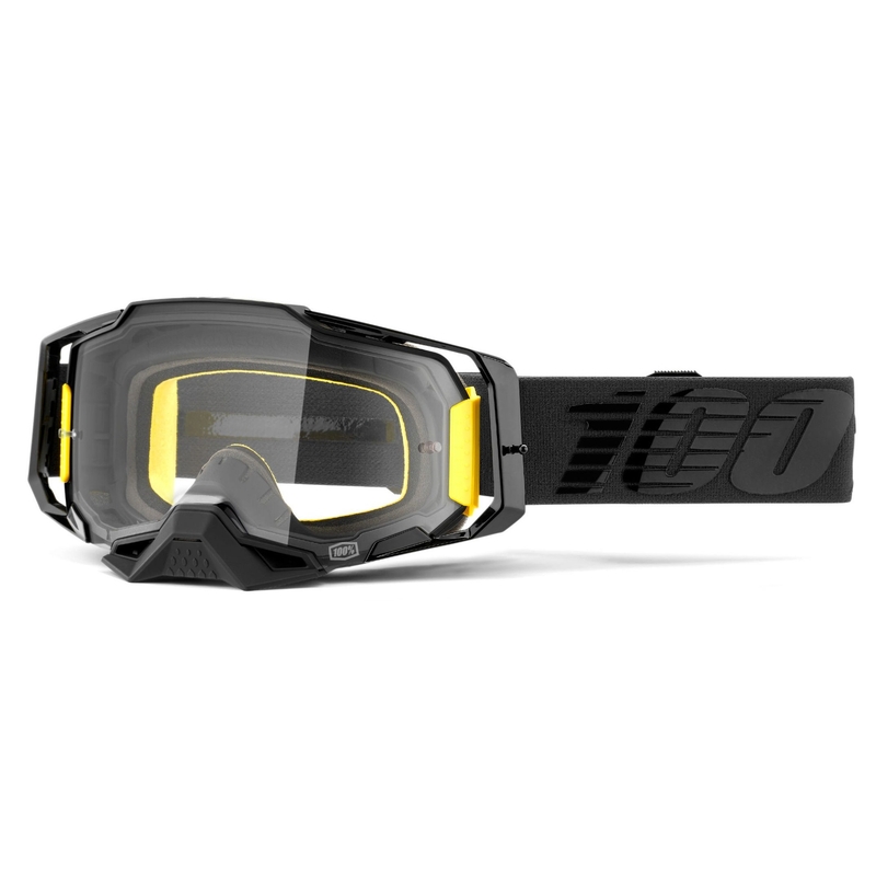 Ochelari de motocros 100% ARMEGA Nightfall negru (plexi transparent)