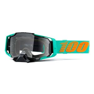 Ochelari de motocros 100% ARMEGA Clark turcoaz (plexi transparent)