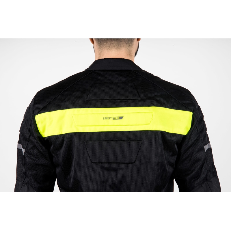 Jachetă de motocicletă Ozone Dart negru-galben-fluo