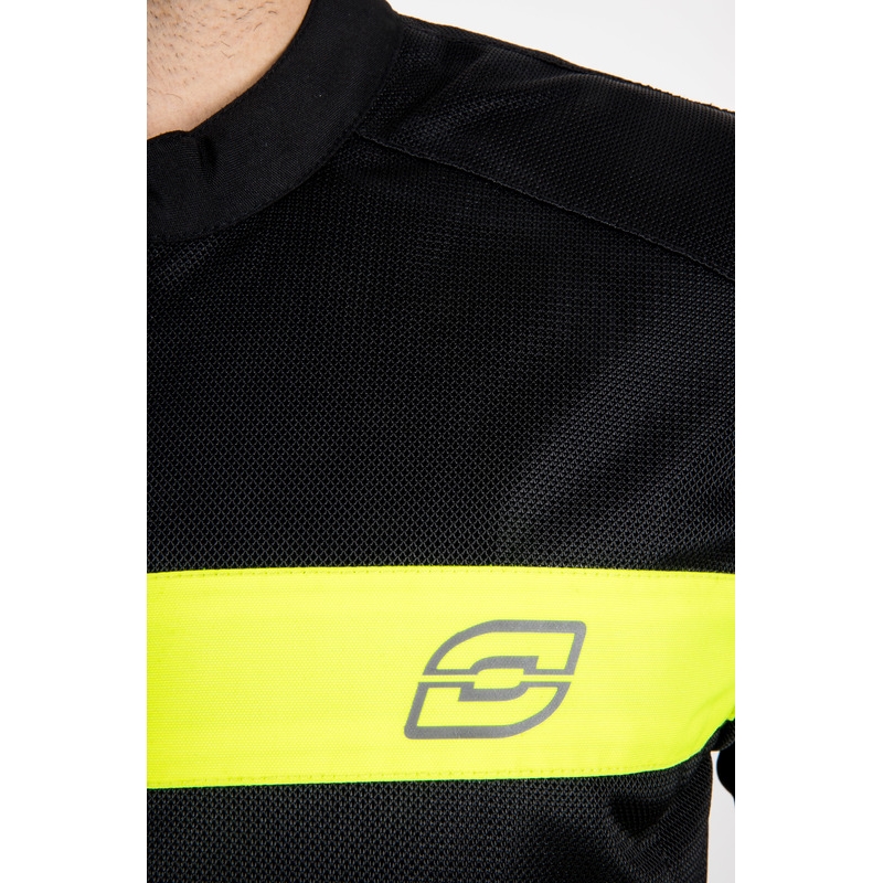 Jachetă de motocicletă Ozone Dart negru-galben-fluo