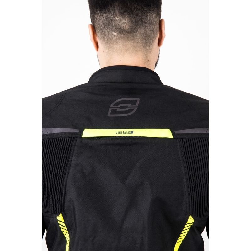 Geacă de motocicletă Ozone Delta IV negru-galben fluo