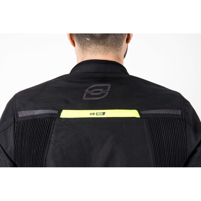 Geacă de motocicletă Ozone Delta IV negru-galben fluo