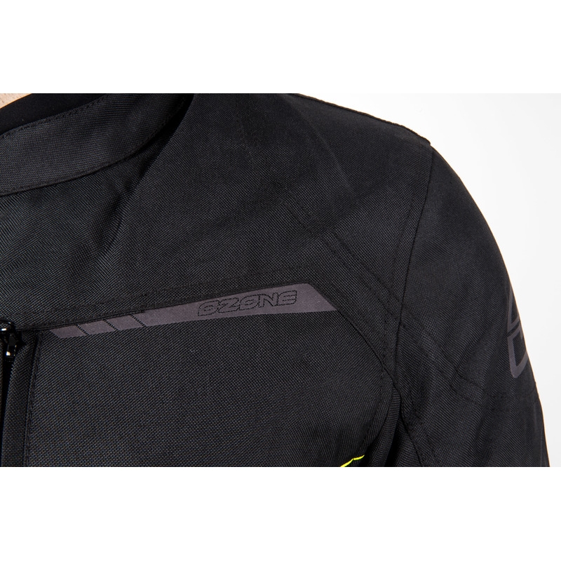 Geacă de motocicletă Ozone Delta IV negru-galben fluo
