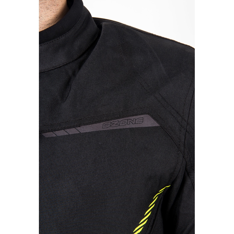 Geacă de motocicletă Ozone Delta IV negru-galben fluo