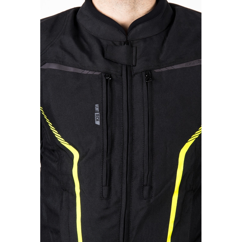 Geacă de motocicletă Ozone Delta IV negru-galben fluo
