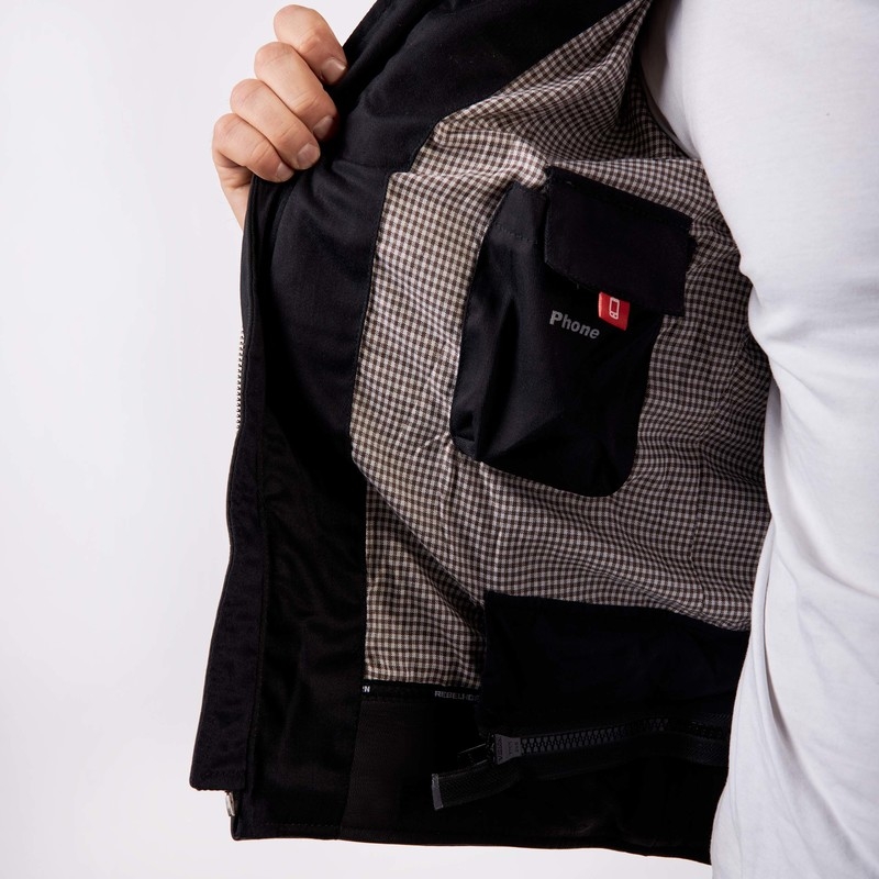 Rebelhorn Hunter Pro Negru Jachetă de motocicletă negru lichidare