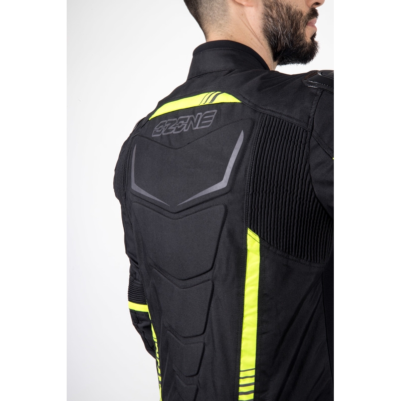 Jachetă de motociclist Ozone Pulse negru-galben-fluo