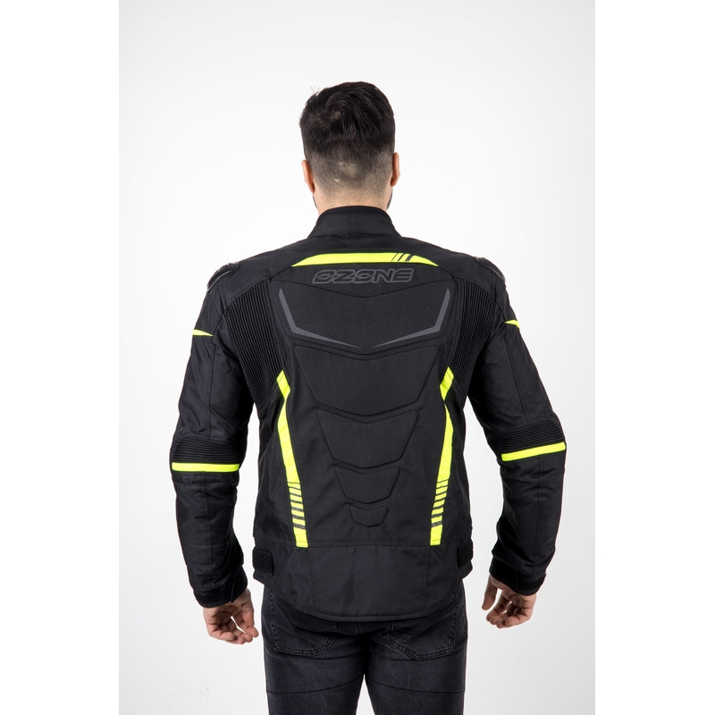 Jachetă de motociclist Ozone Pulse negru-galben-fluo