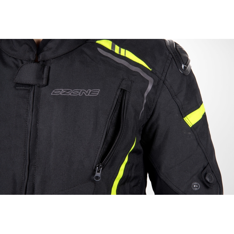 Jachetă de motociclist Ozone Pulse negru-galben-fluo