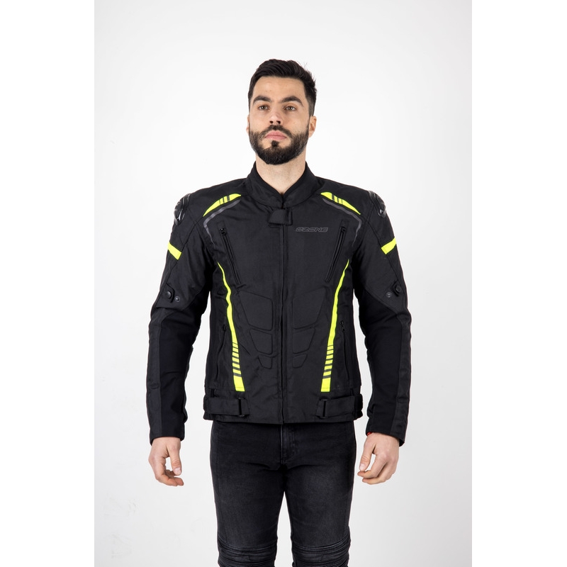 Jachetă de motociclist Ozone Pulse negru-galben-fluo