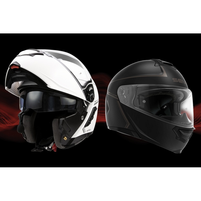 Cască de motocicletă pliabilă cu cască cu ochiuri SENA Impulse alb lucios lichidare