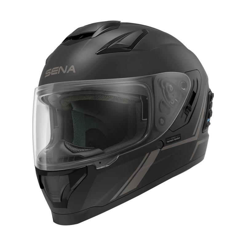 Cască de motocicletă integrală cu cască de protecție cu plasă SENA Stryker Black Matte