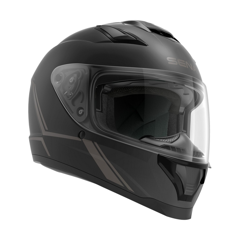 Cască de motocicletă integrală cu cască de protecție cu plasă SENA Stryker Black Matte