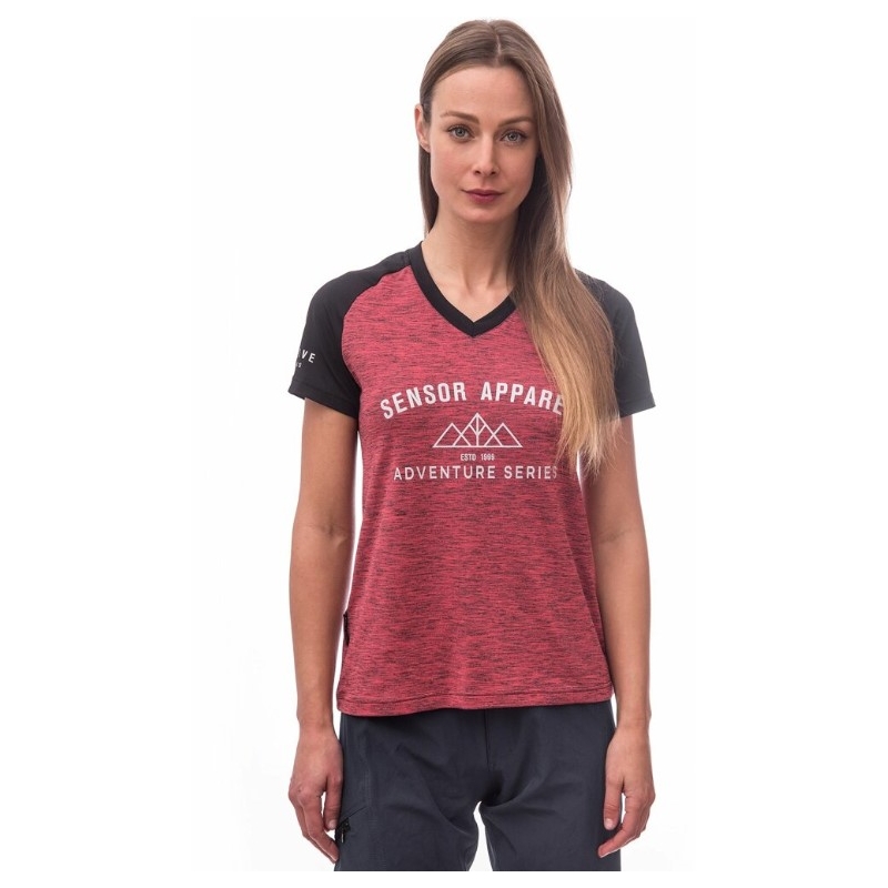 Tricou pentru femei Sensor Cycling Charger negru și roz lichidare