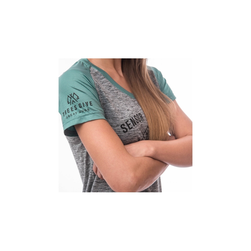 SENSOR CYKLO CHARGER tricou liber pentru femei gri/mint lichidare