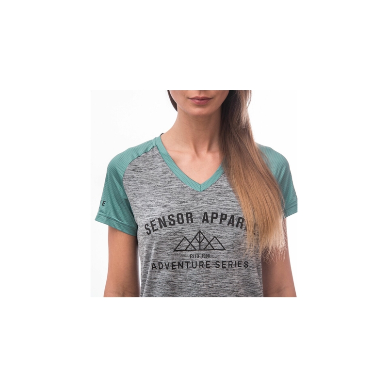 SENSOR CYKLO CHARGER tricou liber pentru femei gri/mint lichidare