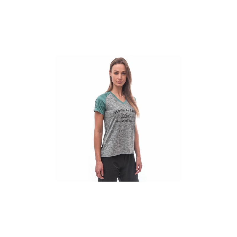 SENSOR CYKLO CHARGER tricou liber pentru femei gri/mint lichidare